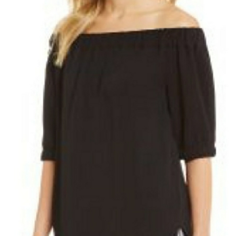 Michael Michael Kors Black Off-Shoulder Top L NWT